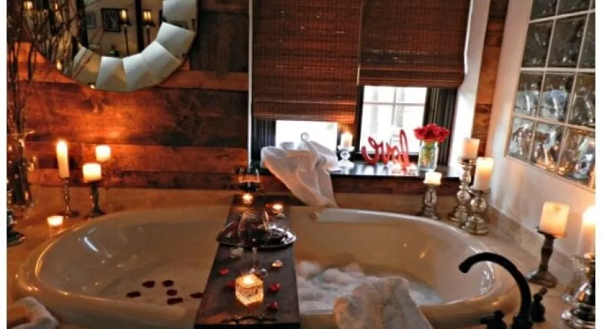 Romantik Banyo Dekorasyonları
